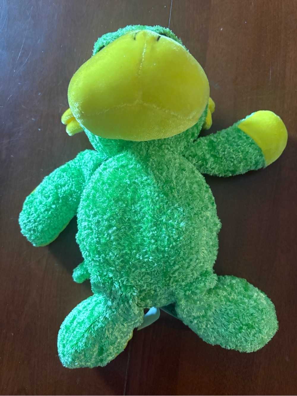 Green and Yellow Plush Reptile Pet Toy - Soft Chewable Companion